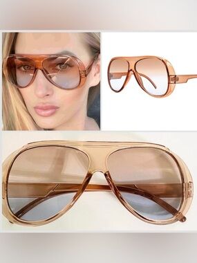 🔥🔥🆕Stylish Brown Sunglasses blue gradient lens